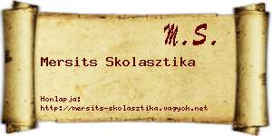 Mersits Skolasztika névjegykártya